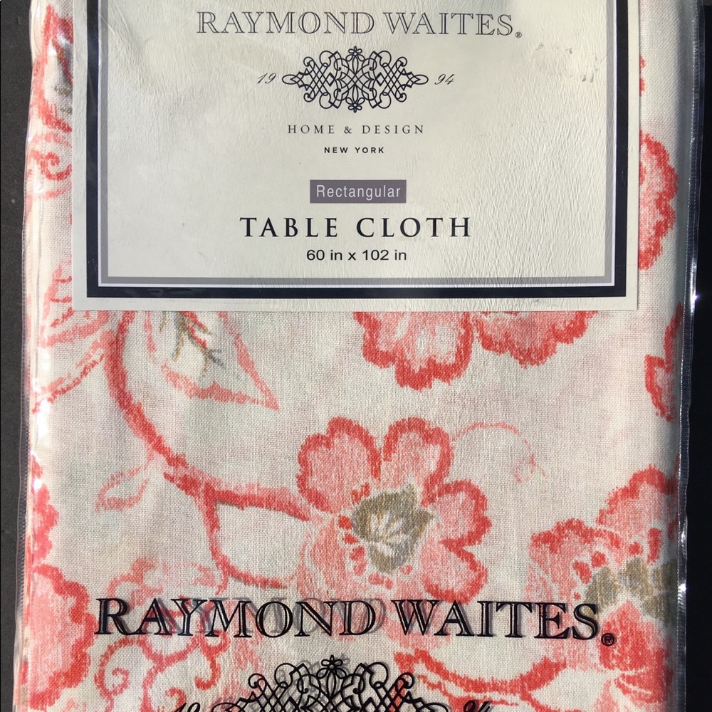 Raymond Waites Tablecloth Floral 60” x 102” Cotton CottageCore Rectangular New